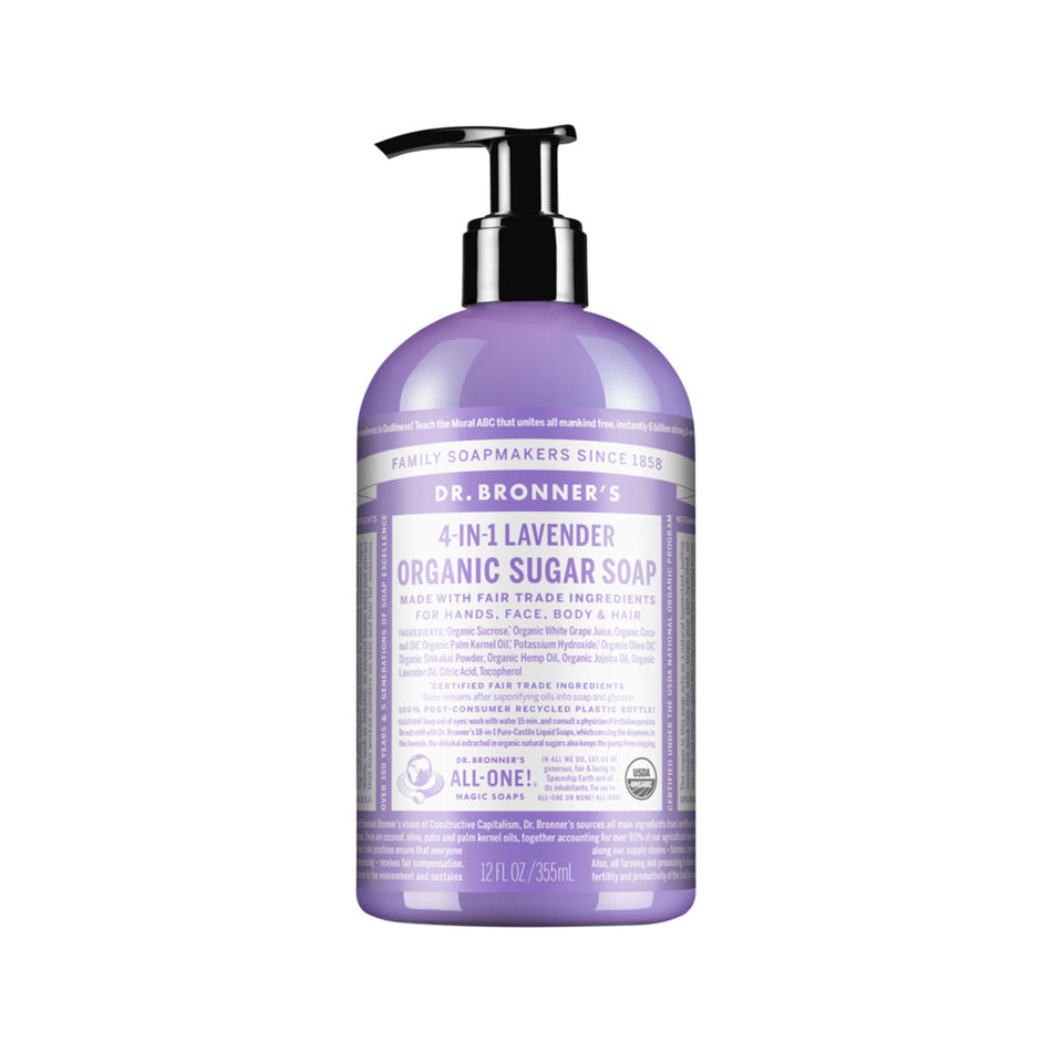 Dr. Bronner's Organic Sugar Soap  4-in-1 Lavender (pump) 355ml