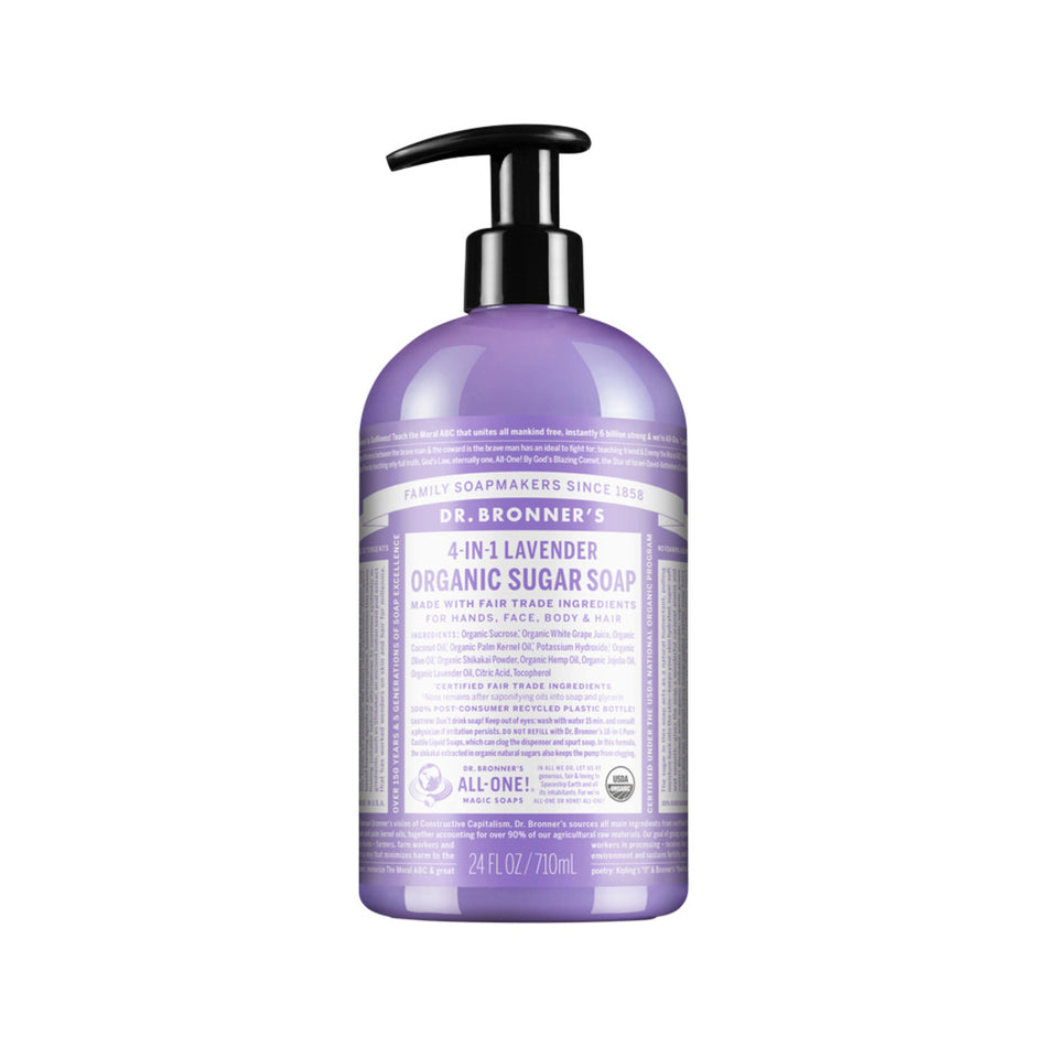 Dr. Bronner's Organic Sugar Soap 4-in-1 Lavender (pump) 710ml