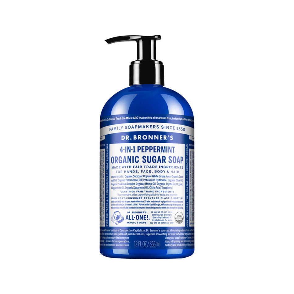 Dr. Bronner's Organic Sugar Soap 4-in-1 Peppermint (pump) 355ml