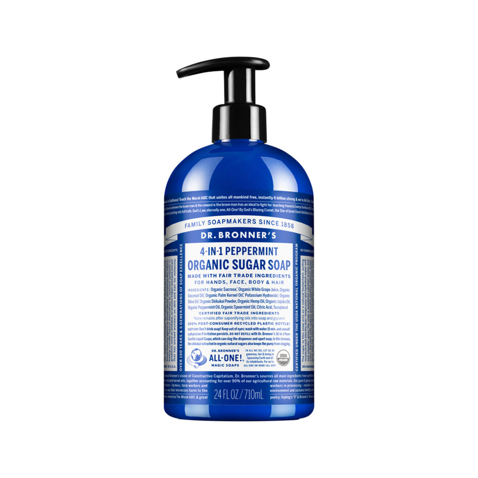 Dr. Bronner's Organic Sugar Soap 4-in-1 Peppermint (pump) 710ml