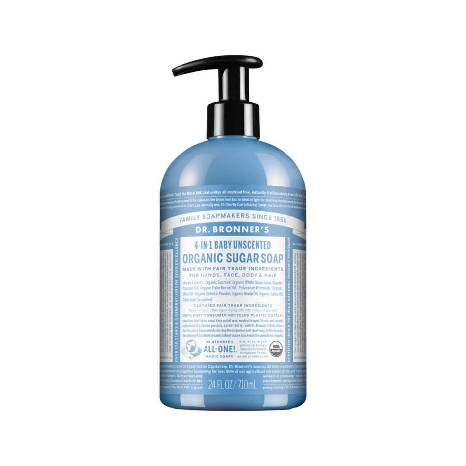 Dr. Bronner's Organic Sugar Soap 4-in-1 Unscented (Baby) (pump) 710ml