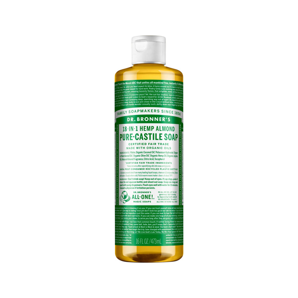 Dr. Bronner's Pure-Castile Soap Liquid (Hemp 18-in-1) Almond 473ml