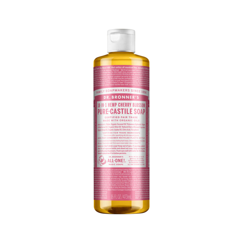 Dr. Bronner's Pure-Castile Soap Liquid (Hemp 18-in-1) Cherry Blossom 473ml