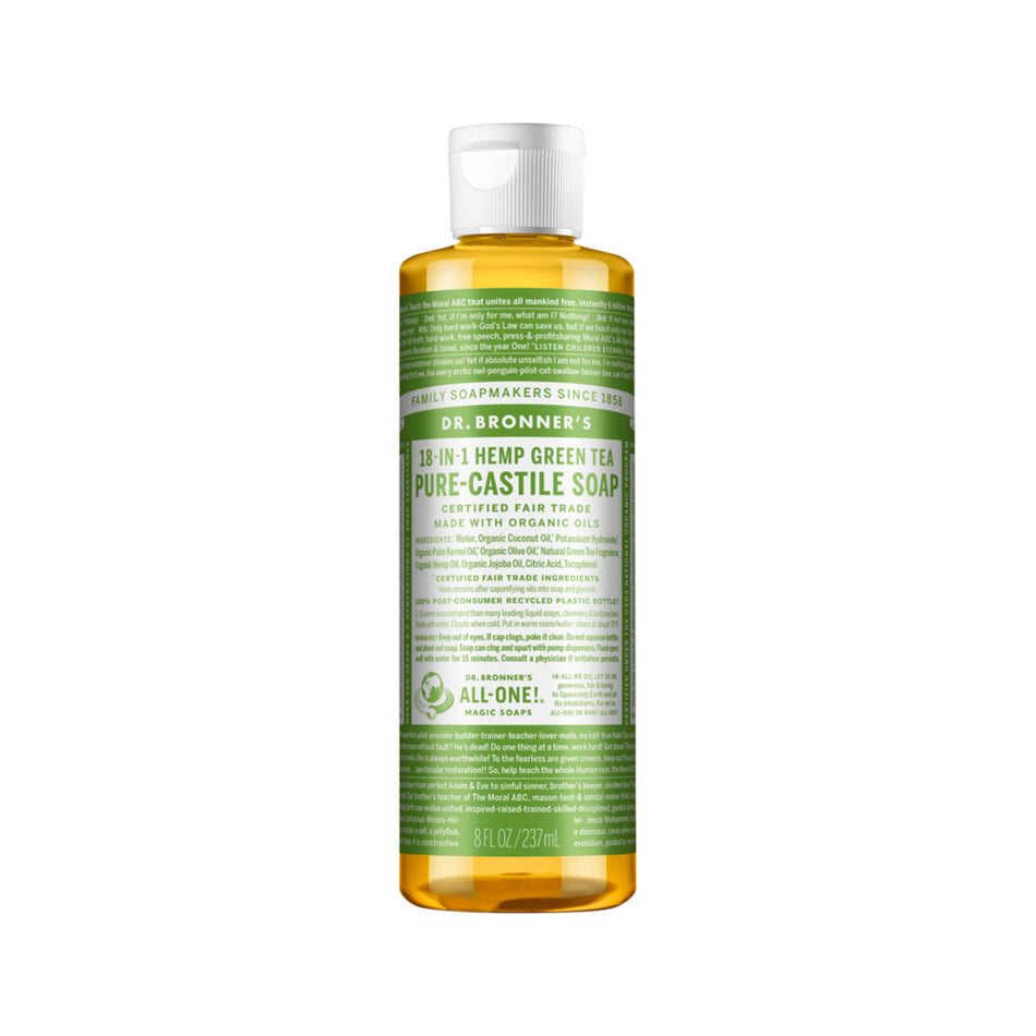 Dr. Bronner's Pure-Castile Soap Liquid (Hemp 18-in-1) Green Tea 237ml
