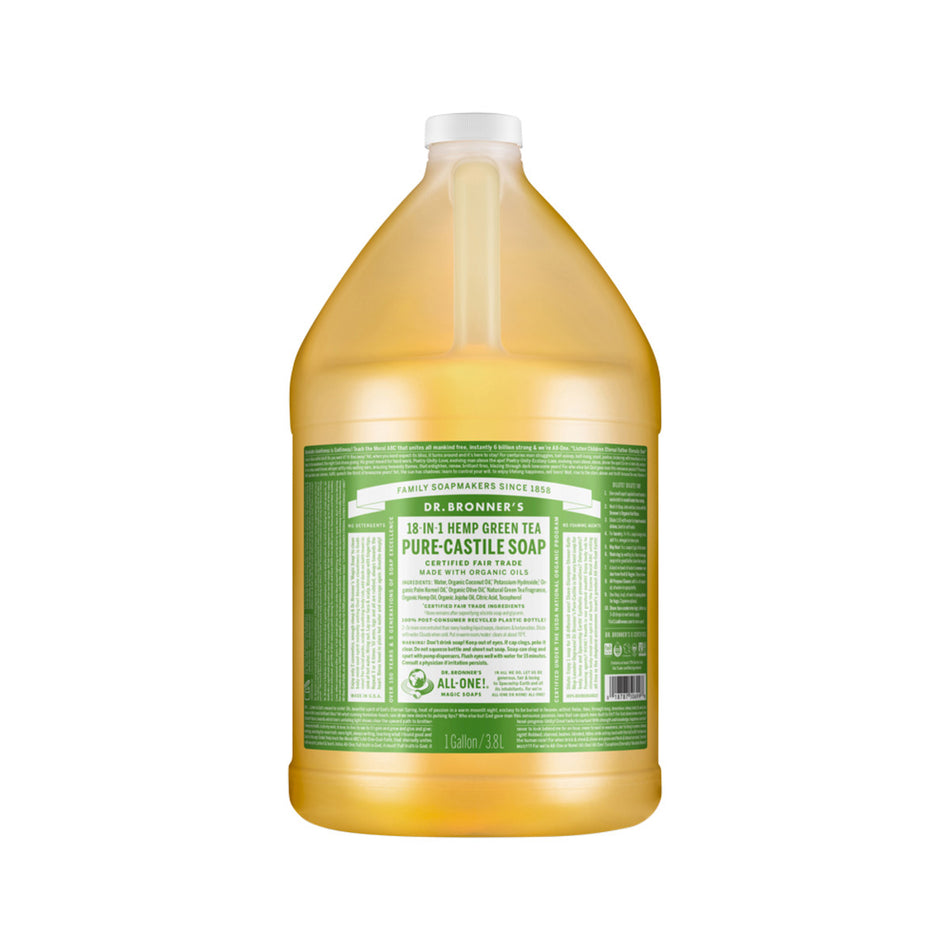 Dr. Bronner's Pure-Castile Soap Liquid (Hemp 18-in-1) Green Tea 3.78L