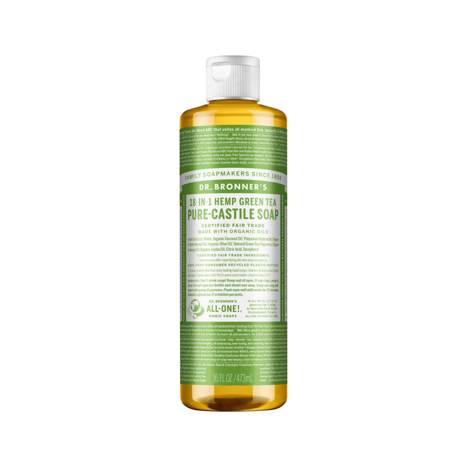 Dr. Bronner's Pure-Castile Soap Liquid (Hemp 18-in-1) Green Tea 473ml