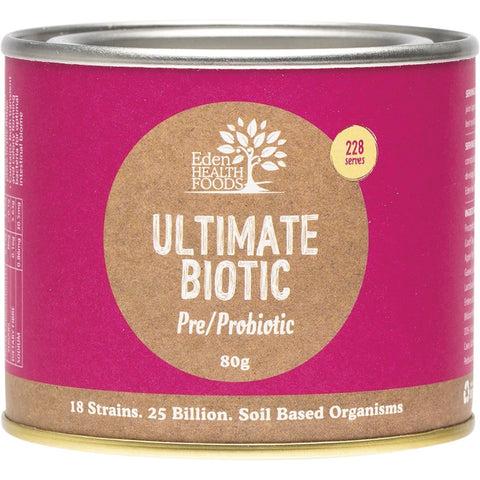 EDEN HEALTHFOODS Ultimate Biotic Pre/Probiotic 25 Billion Friendly Bacteria 80g