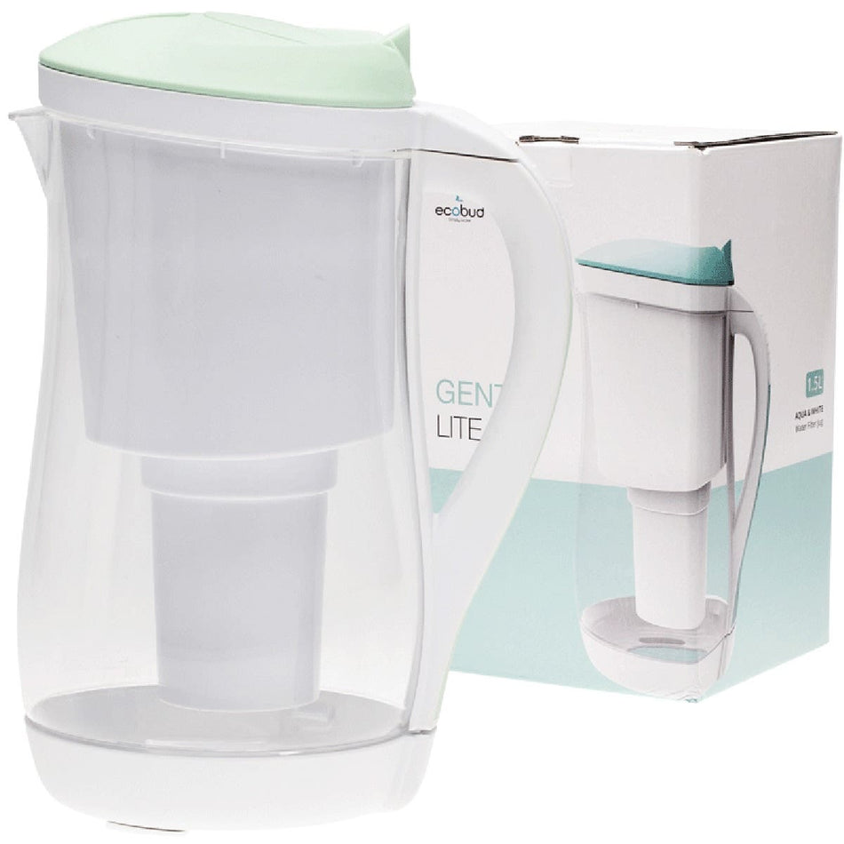 ECOBUD Gentoo Plastic Water Filter Jug Aqua & White 1.5L