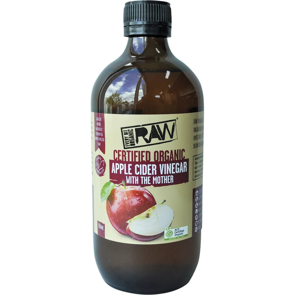 EVERY BIT ORGANIC RAW Apple Cider Vinegar With The Mother 6x500ml
