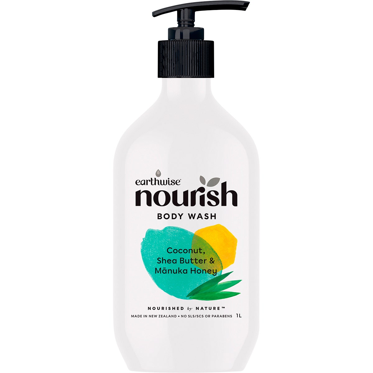 EARTHWISE NOURISH Body Wash Coconut, Shea Butter & Manuka Honey 1L