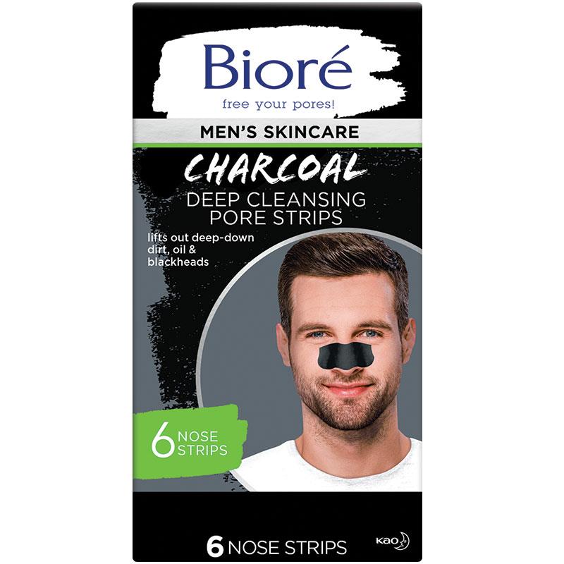 Bioré Men's Charcoal Deep Cleansing Pore Strips 6 Pack