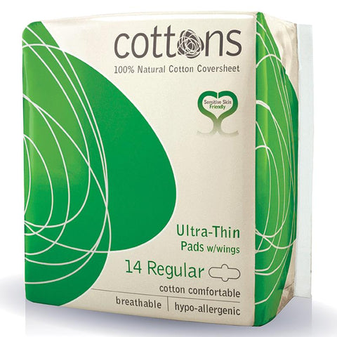Cottons Ultra-Thin Pads Regular With Wings 14