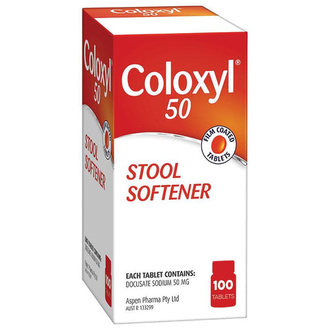 Coloxyl 50mg Constipation Relief 100 Tablets