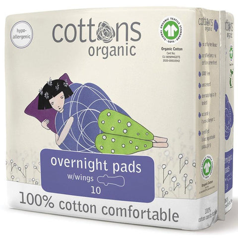 Cottons Overnight 10 Pads