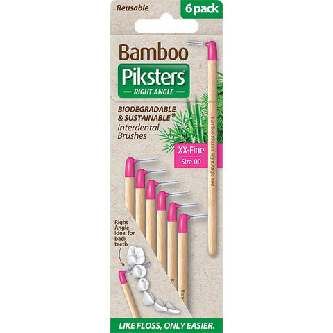 Piksters Bamboo Inter Brush Right Angle 6 Pack Size 00
