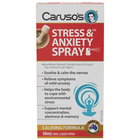 Carusos Natural Health Stress and Anxiety Spray 30ml