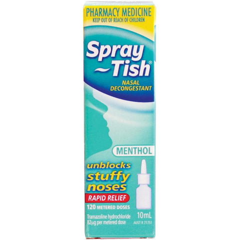 Spray Tish Menthol Metered Dose Nasal Mist 10mL