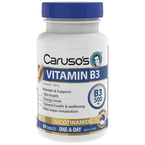 Carusos Natural Health Vitamin B3 500mg 60 tablets