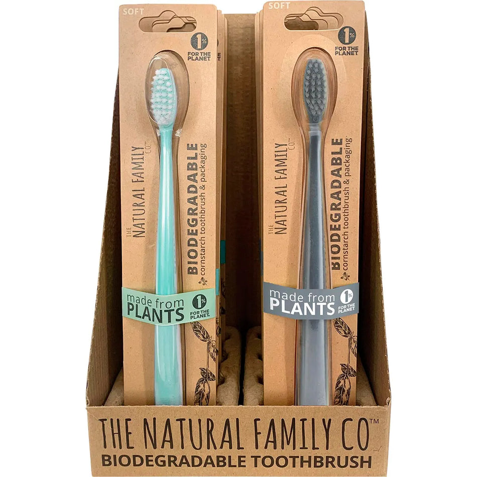 The Natural Family Co. Bio Toothbrush Pastel Mixed [Bulk Buy 8 Units]
