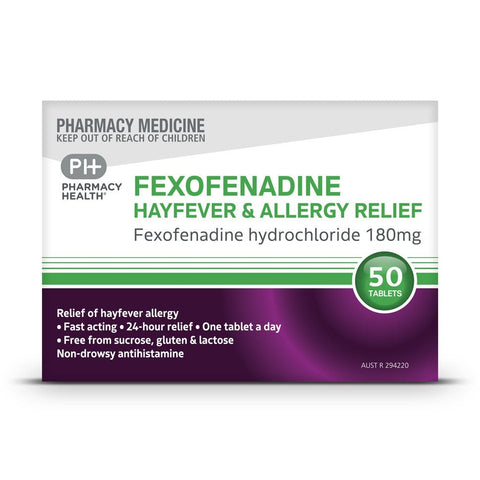 PHarmacy health FEXOFENADINE HAYFEVER&ALLERGY 50 TABS