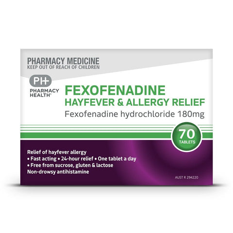 PHarmacy health FEXOFENADINE HAYFEVER&ALLERGY 70 TABS