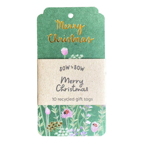 SOW 'N SOW Recycled Gift Tags - 10 Pack Merry Christmas 10