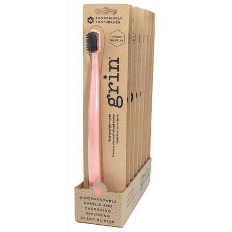 Grin Biodegradable Toothbrush Medium - Rose Pink 8