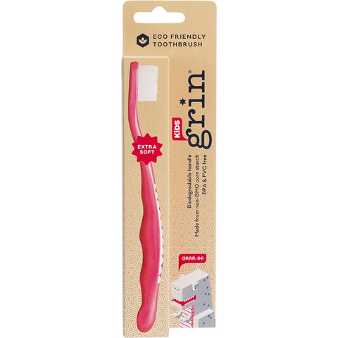 Grin Biodegradable Toothbrush - Kids Extra Soft - Pink