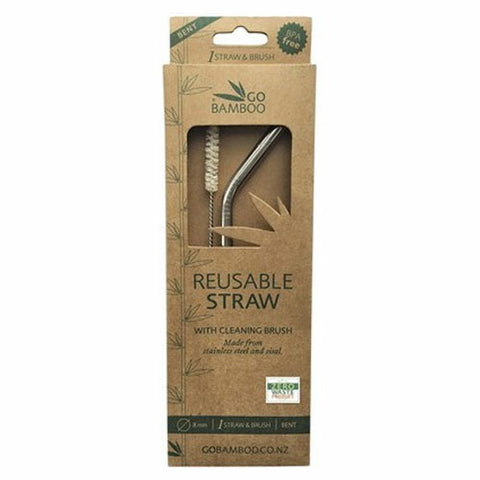GO BAMBOO Stainless Steel Straw With Sisal Cleaning Brush 1