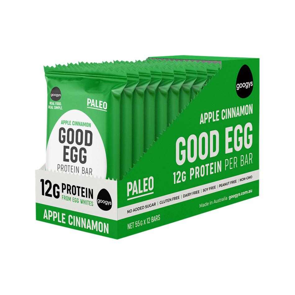 Googys Good Egg Protein Bar Apple Cinnamon 55g(Pack of 12)