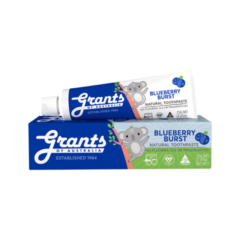 Grants Of Australia Natural Toothpaste Kids Blueberry Burst 75g