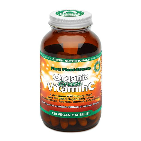 GREEN NUTRITIONALS Organic Green Vitamin C Vegan Capsules (600mg) 120