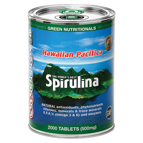 Green Nutritionals by MicrOrganics Hawaiian Pacifica Spirulina 500mg 2000t