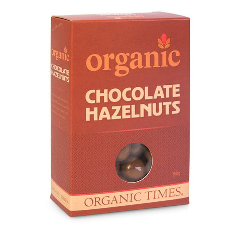 ORGANIC TIMES Milk Chocolate Hazelnuts 150g