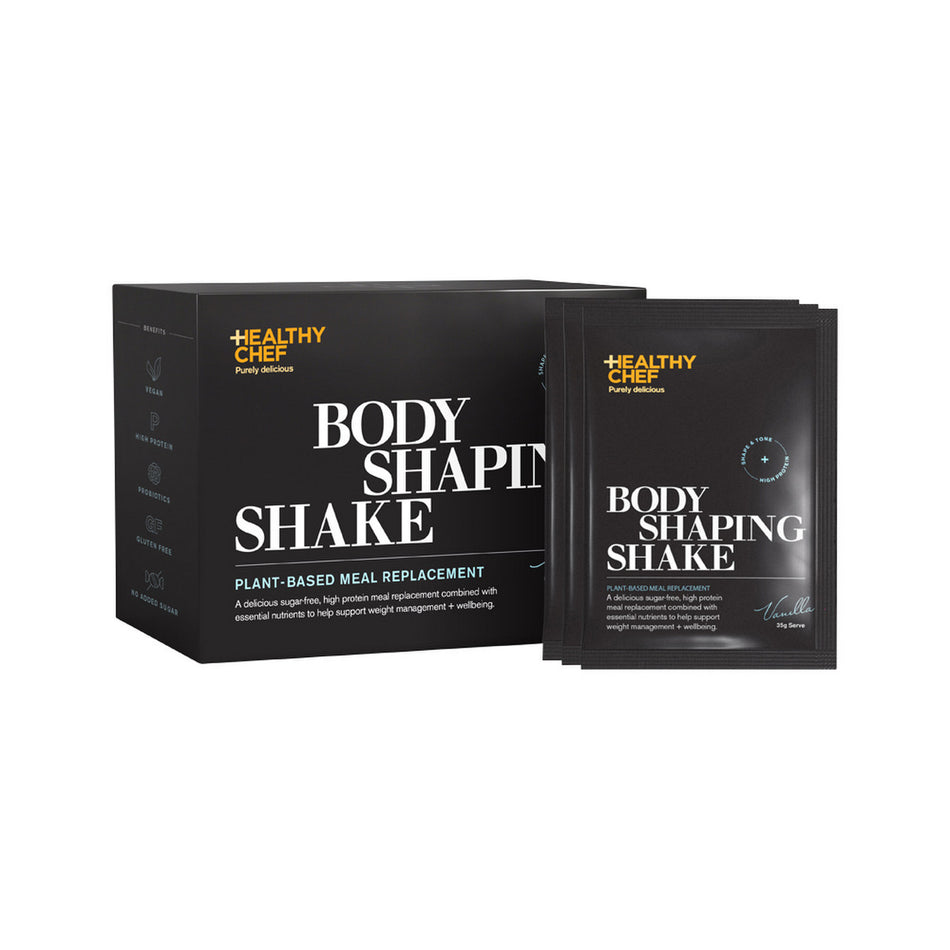 The Healthy Chef Body Shaping Shake (Plant-Based Meal Replacement) Vanilla Sachets 35g (Pack of 14)