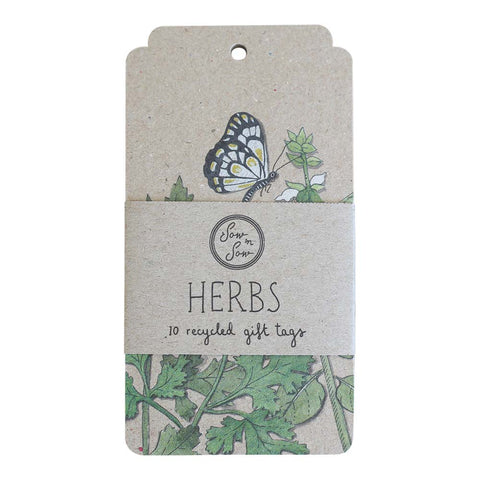 SOW 'N SOW Recycled Gift Tags - 10 Pack Herbs 10