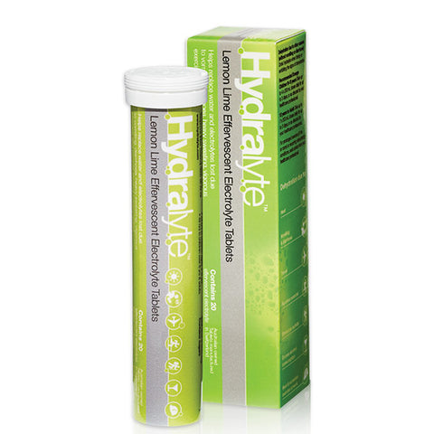 Hydralyte Effervescent Lemon Lime Electolyte Tablets 20 Pack