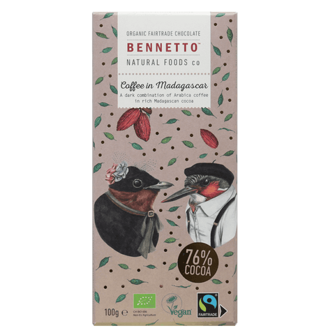 BENNETTO Organic Dark Chocolate Coffee In Madagascar 100G 14PK