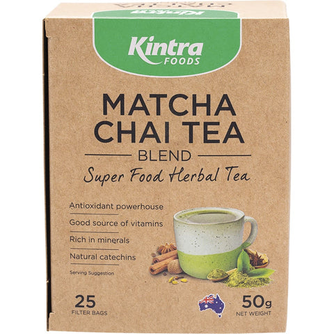 KINTRA FOODS Matcha Chai Tea Blend Tea Bags 25