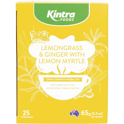 KINTRA FOODS Herbal Tea Bags Lemongrass & Ginger W/Lemon Myrtle 25