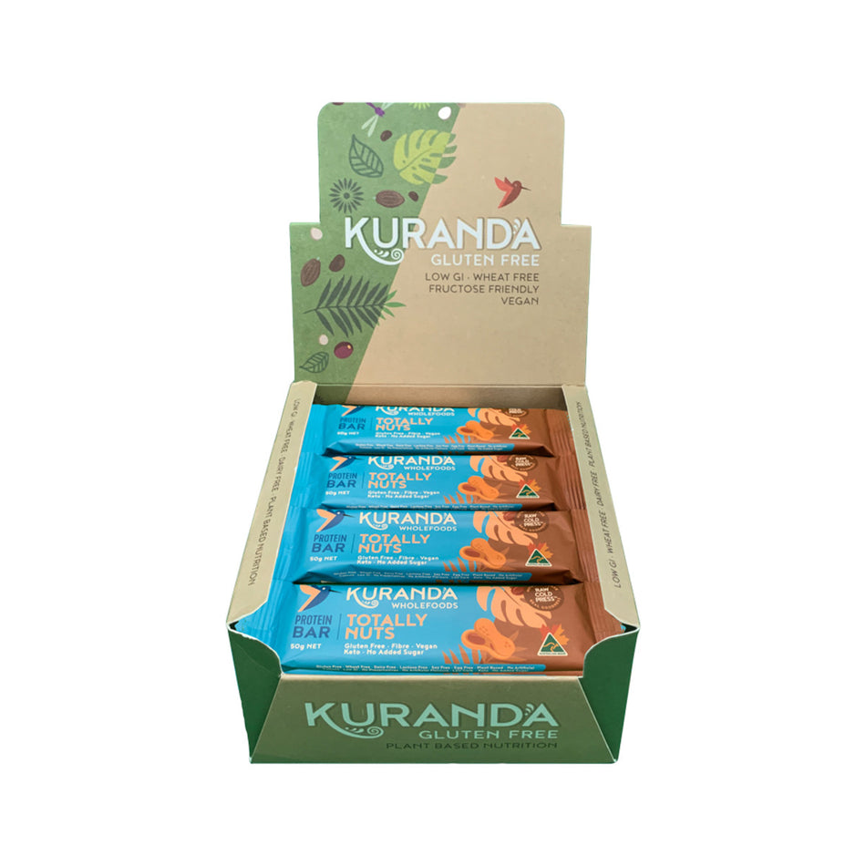 Kuranda Wholefoods Gluten Free Protein Bars Totally Nuts 50g(Pack of 16)
