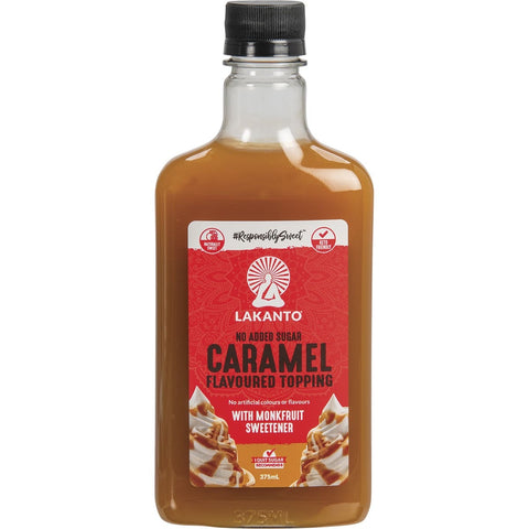 LAKANTO Caramel Flavoured Topping Monkfruit Sweetener 375ml