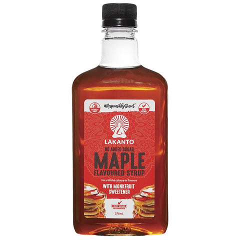 LAKANTO Maple Flavoured Syrup Monkfruit Sweetener 375ml
