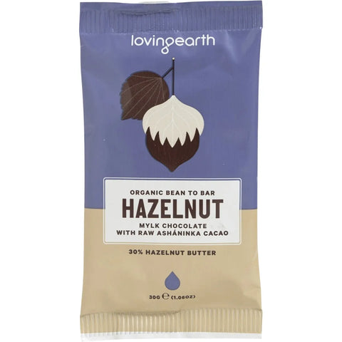 Loving Earth Hazelnut Mylk Chocolate with Raw Ashaninka Cacao 16x30g