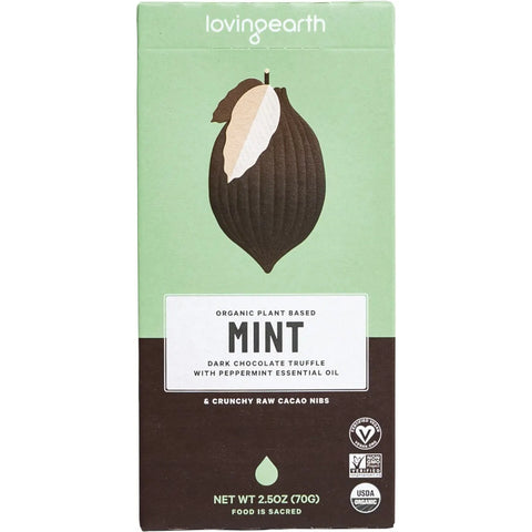 Loving Earth Mint Dark Chocolate Truffle Peppermint Essential Oil 11x80g
