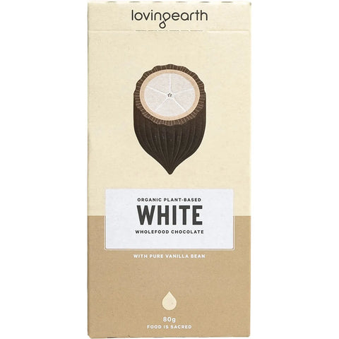 Loving Earth White Wholefood Chocolate with Pure Vanilla Bean 11x80g