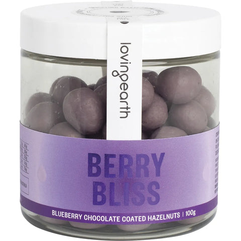 Loving Earth Chocolate Coated Hazelnuts Berry Bliss Blueberry 100g