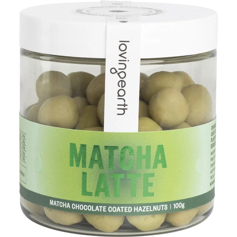 Loving Earth Chocolate Coated Hazelnuts Matcha Latte 100g