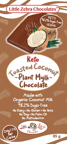 Little Zebra Chocolates Toasted Coconut Plant Mylk 85g (Pack of 12)