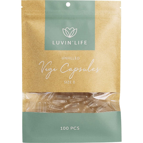 LUVIN LIFE Vege Capsules Unfilled - Size 0 100